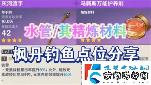 原神灰河渡手釣魚地點分布圖