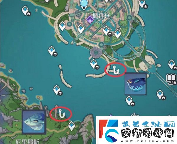 原神灰河渡手釣魚地點分布圖