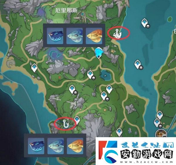 原神灰河渡手釣魚地點分布圖
