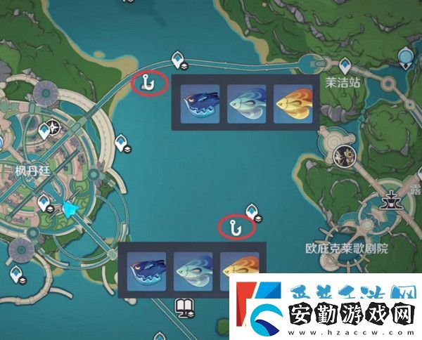 原神灰河渡手釣魚地點分布圖