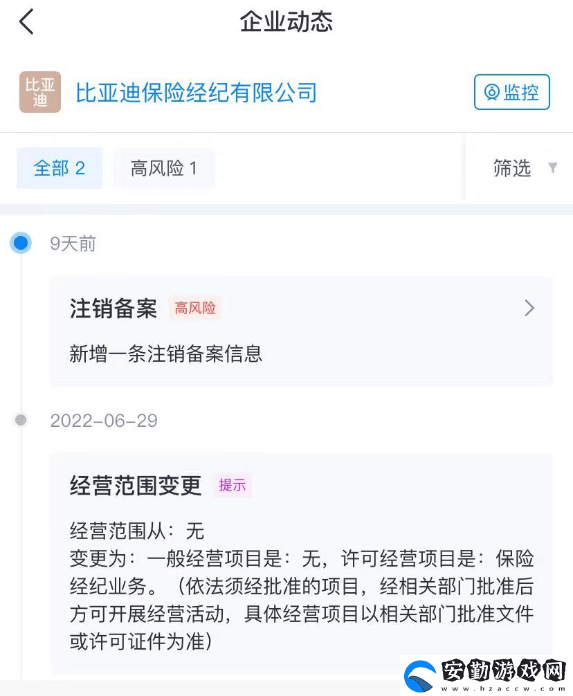比亞迪保險經(jīng)紀公司擬解散